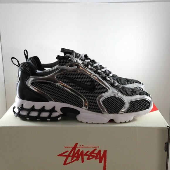 Stussy x Nike Air Zoom Spiridon Cage 2 Pure Platinum 2020 CU1854-001 US 11 DS - Picture 12 of 15